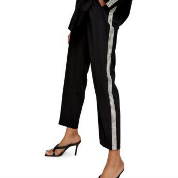 NWT Topshop Diamante Black Embellished Suit - Picture 3 of 5